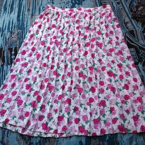 Pleated Floral Skirt